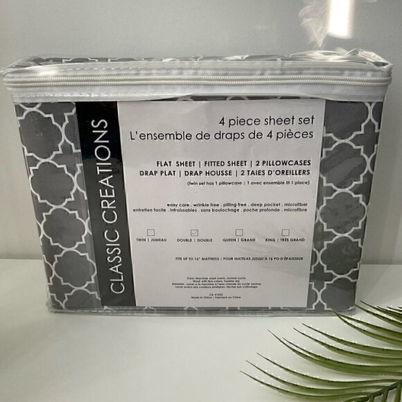 Double 4 pc Microfiber Bedsheets Set NWT - Picture 2 of 5